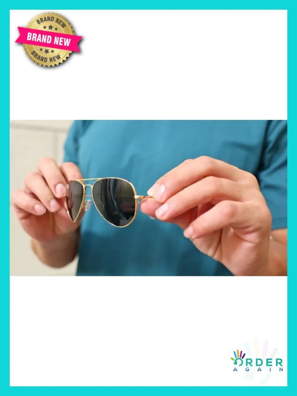 Glass Lens Aviator Sunglasses Small 55mm Metal Frame UV400